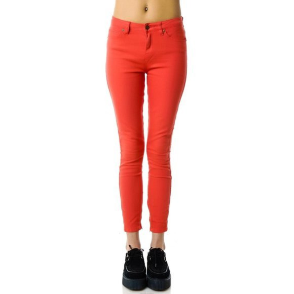 Ksubi Spray On Pop‎ Y2K Orange Skinny Jeans Ankle Zipper NWT 27 - Picture 1 of 10